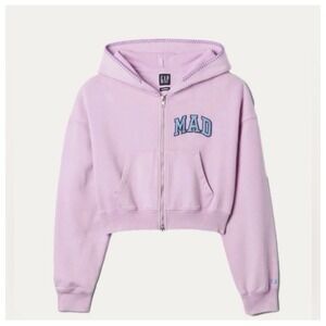Madhappy x Gap Collab Lavender Cropped Logo‎ Zip Hoodie